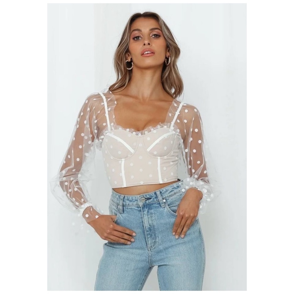 NWT Hello Molly Malibu Sunset Sweetheart‎ Neck Top XS